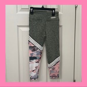 Girls Justice Floral Mesh Stripe Leggings 6